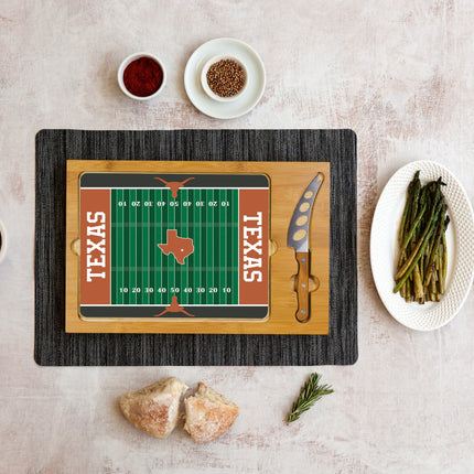 Texas Longhorns - Icon Glass Top Cutting Board & Knife Set