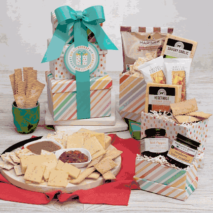 Birthday Celebration Cheese and Cracker Gift Tower