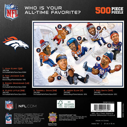 Denver Broncos - All Time Greats 500 Piece Jigsaw Puzzle