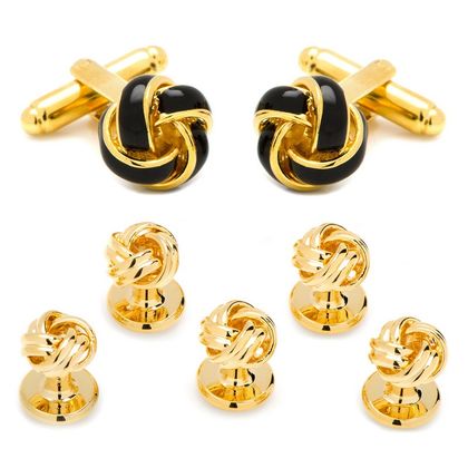 Black and Gold Knot 5 Stud Set