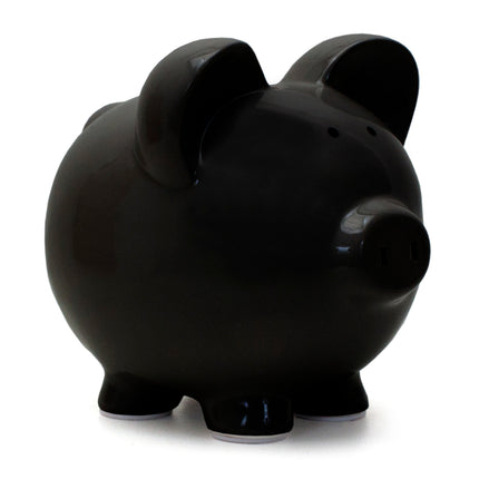 Large Black Ceramic Piggy Bank
