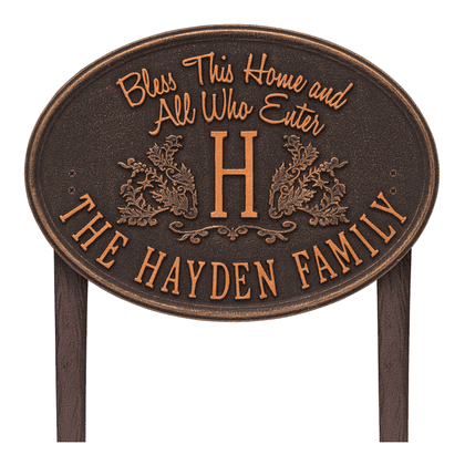 Bless This Home Personalized Lawn Plaque