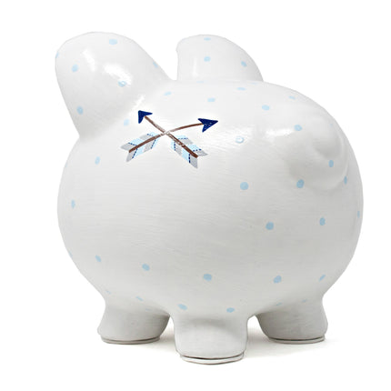 Blue Bohemian Handpainted Piggy Bank