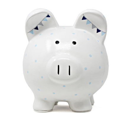 Blue Bohemian Handpainted Piggy Bank