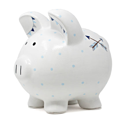 Blue Bohemian Handpainted Piggy Bank