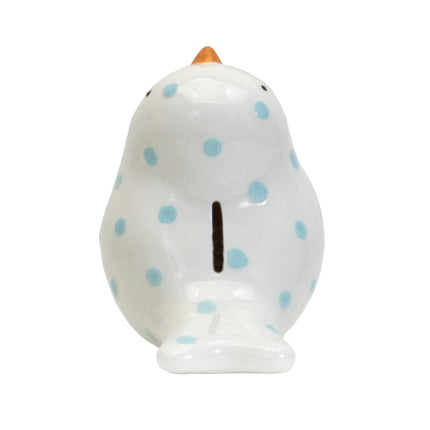 Blue Polka Dot Bird Bank