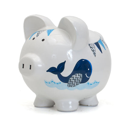 Blue Whale Large Piggy Bank
