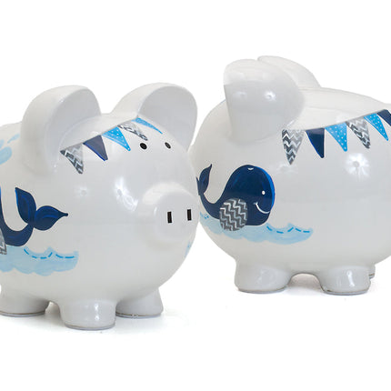 Blue Whale Large Piggy Bank