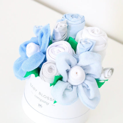 Blue Hatbox Bouquet - Petite