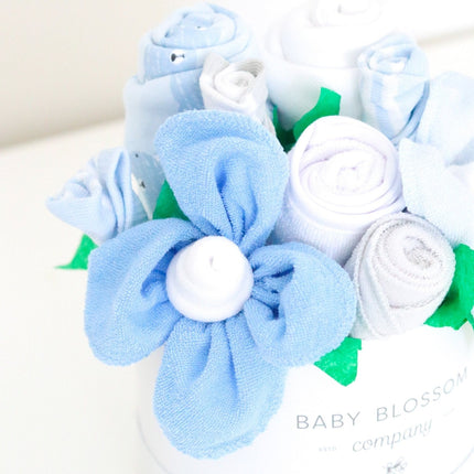 Blue Hatbox Bouquet - Petite