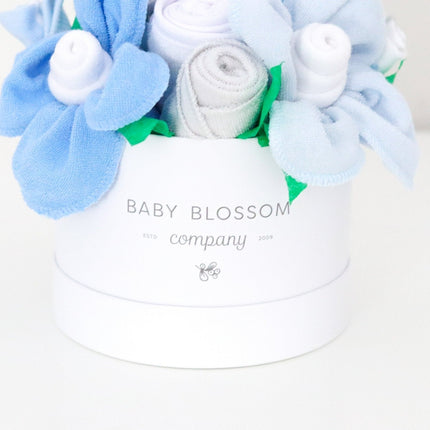 Blue Hatbox Bouquet - Petite