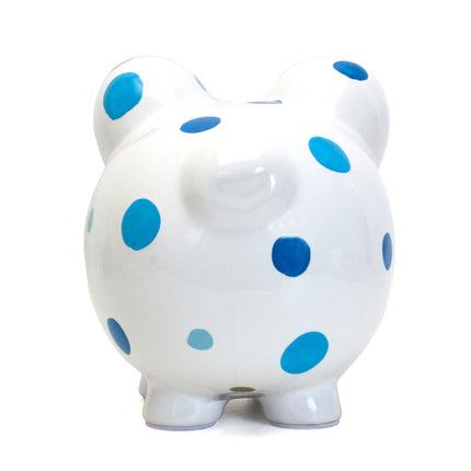 Blue Multi Dot Piggy Bank