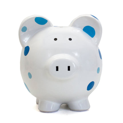 Blue Multi Dot Piggy Bank