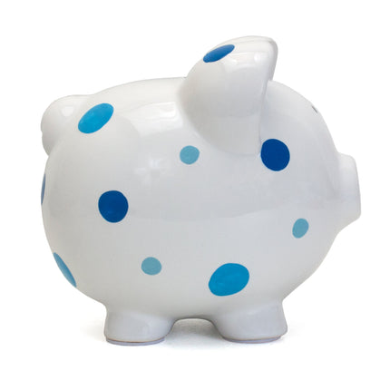 Blue Multi Dot Piggy Bank