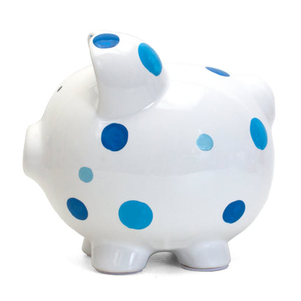 Blue Multi Dot Piggy Bank