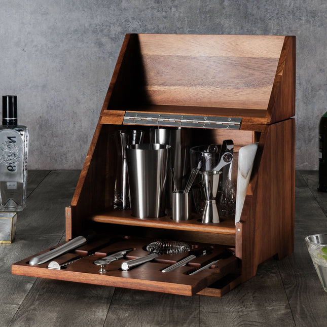 Madison Acacia Tabletop Bar Set