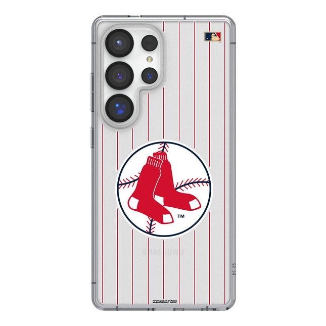 Boston Red Sox 1970-1975 - Cooperstown Collection Pinstripe Clear Phone Case for Samsung Galaxy