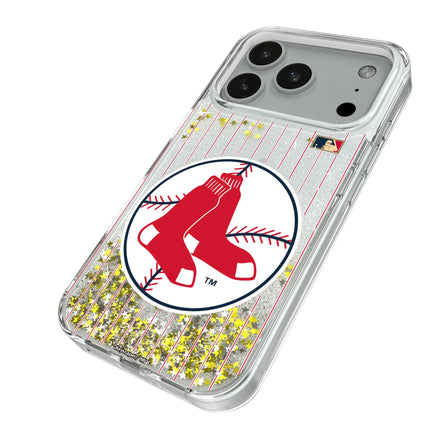 Boston Red Sox 1970-1975 - Cooperstown Collection Pinstripe Glitter Phone Case for Apple iPhone