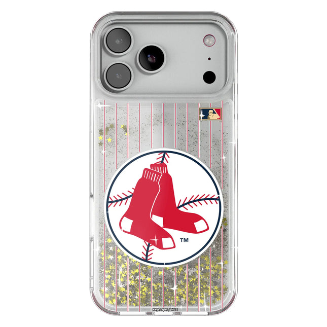 Boston Red Sox 1970-1975 - Cooperstown Collection Pinstripe Glitter Phone Case for Apple iPhone