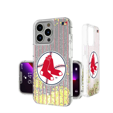Boston Red Sox 1970-1975 - Cooperstown Collection Pinstripe Glitter Phone Case for Apple iPhone