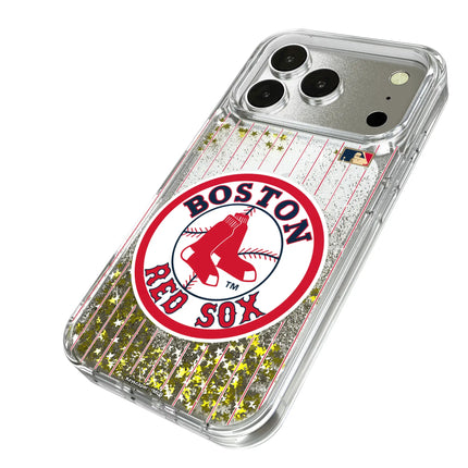Boston Red Sox 1976-2008 - Cooperstown Collection Pinstripe Glitter Phone Case for Apple iPhone