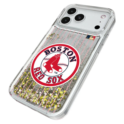 Boston Red Sox 1976-2008 - Cooperstown Collection Pinstripe Glitter Phone Case for Apple iPhone