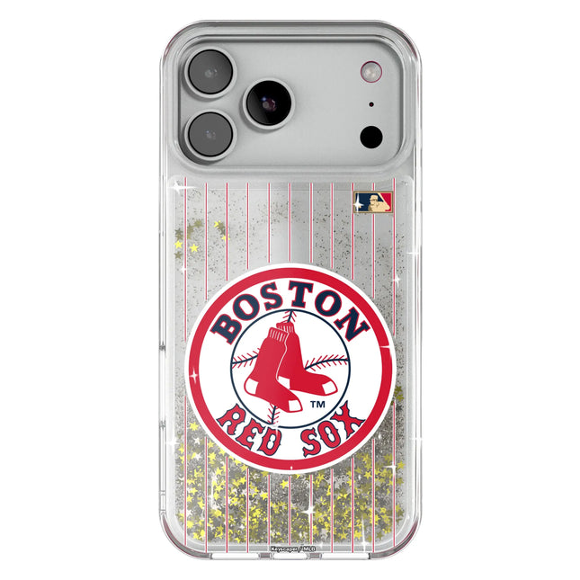 Boston Red Sox 1976-2008 - Cooperstown Collection Pinstripe Glitter Phone Case for Apple iPhone