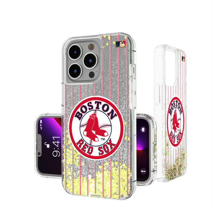 Boston Red Sox 1976-2008 - Cooperstown Collection Pinstripe Glitter Phone Case for Apple iPhone