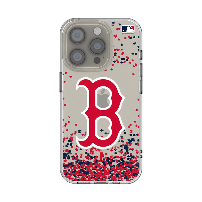 Boston Red Sox Confetti Clear Phone Case for Apple iPhone