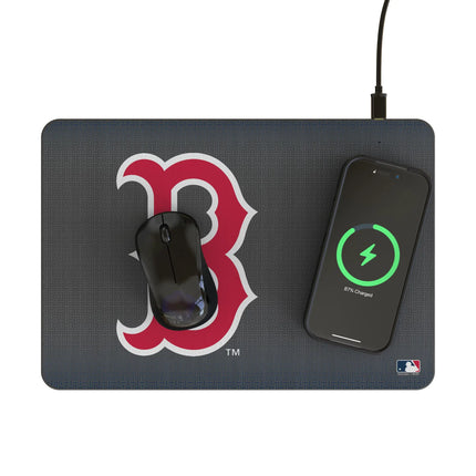 Boston Red Sox Linen 15-Watt Wireless Charger and Mouse Pad