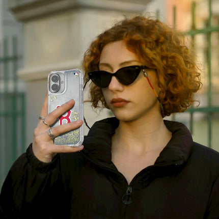Boston Red Sox Linen Glitter Phone Case for Apple iPhone