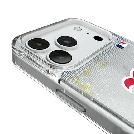 Boston Red Sox Linen Glitter Phone Case for Apple iPhone