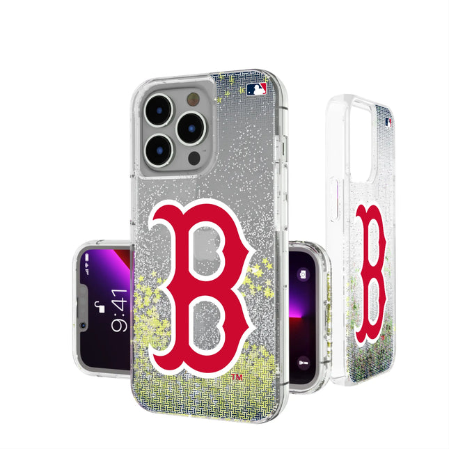 Boston Red Sox Linen Glitter Phone Case for Apple iPhone