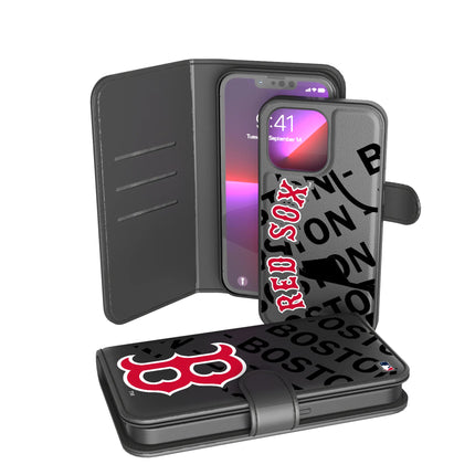 Boston Red Sox Monocolor Tilt Wallet Phone Case for Apple iPhone