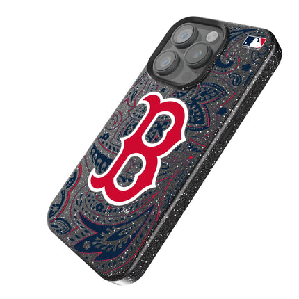 Boston Red Sox Paisley Black Bling Phone Case for Apple iPhone