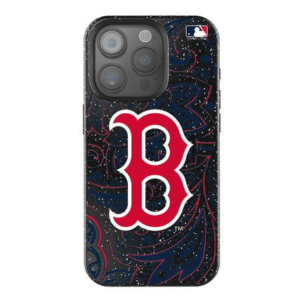 Boston Red Sox Paisley Black Bling Phone Case for Apple iPhone