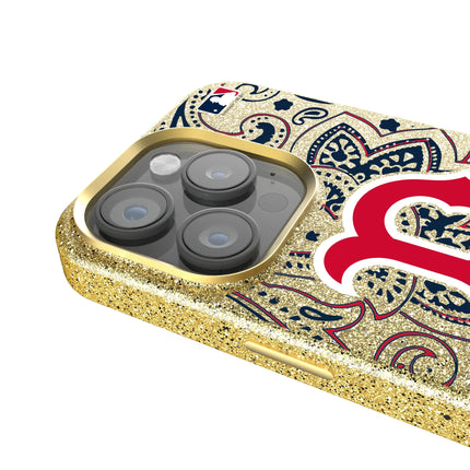Boston Red Sox Paisley Bling Phone Case for Apple iPhone