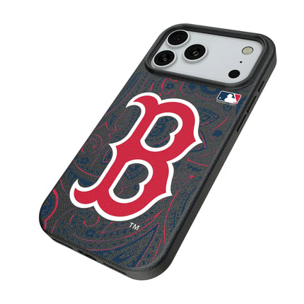 Boston Red Sox Paisley MagSafe Compatible Phone Case for Apple iPhone