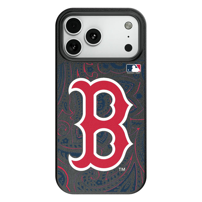 Boston Red Sox Paisley MagSafe Compatible Phone Case for Apple iPhone