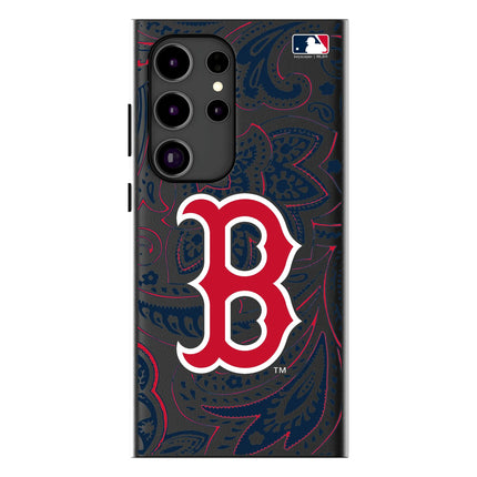 Boston Red Sox Paisley MagSafe Compatible Phone Case for Samsung Galaxy
