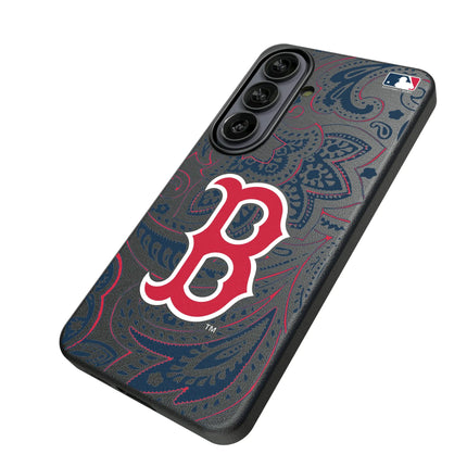 Boston Red Sox Paisley MagSafe Compatible Phone Case for Samsung Galaxy
