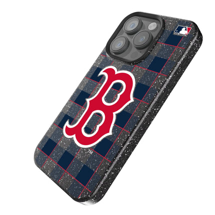 Boston Red Sox Plaid Black Bling Phone Case for Apple iPhone