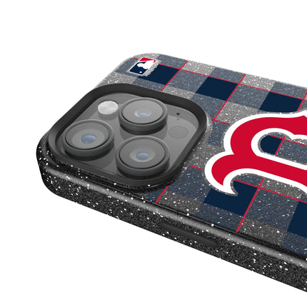 Boston Red Sox Plaid Black Bling Phone Case for Apple iPhone