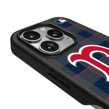 Boston Red Sox Plaid MagSafe Compatible Phone Case for Apple iPhone