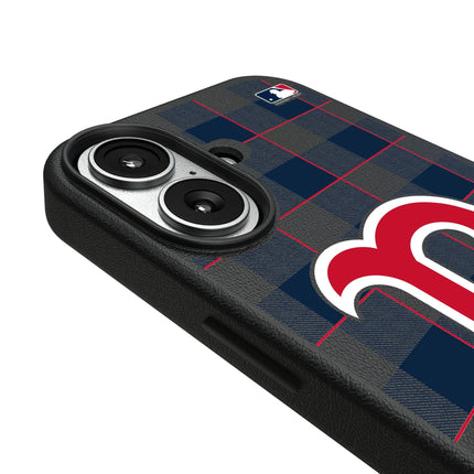 Boston Red Sox Plaid MagSafe Compatible Phone Case for Apple iPhone