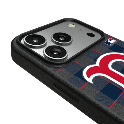 Boston Red Sox Plaid MagSafe Compatible Phone Case for Apple iPhone
