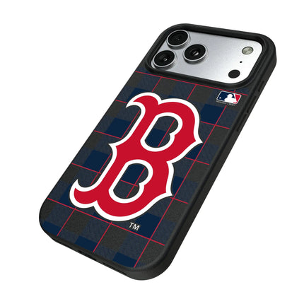 Boston Red Sox Plaid MagSafe Compatible Phone Case for Apple iPhone