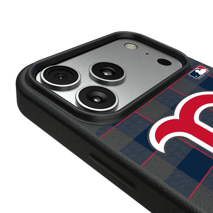 Boston Red Sox Plaid MagSafe Compatible Phone Case for Apple iPhone