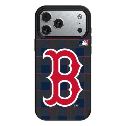 Boston Red Sox Plaid MagSafe Compatible Phone Case for Apple iPhone