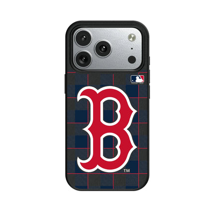 Boston Red Sox Plaid MagSafe Compatible Phone Case for Apple iPhone